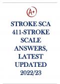 STROKE SCA  411-STROKE  SCALE  ANSWERS&comma;  LATEST  UPDATED  2022&sol;23