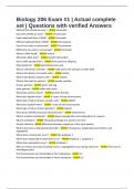 Biology 206 Exam &num;1 &vert; Actual complete set &vert; Questions with verified Answers