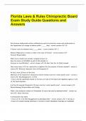 Florida Laws & Rules Chiropractic Board Exam Study Guide&period; FLORIDA LAWS & RULES &lpar;DENTAL ADEX CDCA&rpar; LATEST 2023&sol;2024 EXAM WITH COMPLETE QUESTIONS AND CORRECT ANSWERS