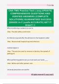 CNA TMU Practice Test 1 2025 UPDATE&vert;  COMPREHENSIVE QUESTIONS AND  VERIFIED ANSWERS &lpar;COMPLETE  SOLUTIONS&rpar; GUARANTEED SUCCESS  &vert;GRADE A&plus;&excl;&excl; &lpar;100&percnt; ACCURATE&rpar; GET IT  RIGHT&excl; &excl;&excl; 