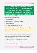 2025 EXAM&colon; ATI CRITICAL THINKING  EXAM 2025 UPDATE &vert;COMPLETE EXAM  TEST AND VERIFIED ANSWERS  MULTIPLE CHOICES WITH RATIONALES&vert;  ACCURATE ANSWERS&vert;100&percnt; SOLVED&excl; &excl;&excl;