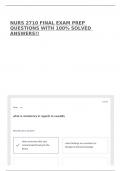 NURS 2710 FINAL EXAM PREP QUESTIONS WITH 100&percnt; SOLVED ANSWERS&excl;&excl;