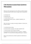 C201 Business Acumen Exam Questions With answers
