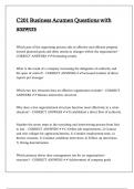 C201 Business Acumen Questions with answers