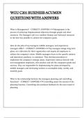 WGU C201 BUSINESS ACUMEN QUESTIONS WITH ANSWERS