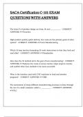 SACA Certification C-101 EXAM QUESTIONS WITH ANSWERS