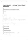  Obstetrics and Gynecology Mock Exam Final Exam Actual Questions With 100&percnt; Correct Verified Answers Guaranteed Pass&period;