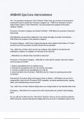 AMB400 EpicCare Administration Questions and Correct Answers