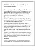 NU 326 Mental Health Practice Quiz 1 &lpar;ATI&rpar; Questions With Complete Solutions