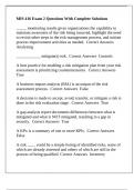 MIS 416 Exam 2 Questions With Complete Solutions