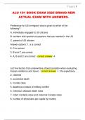 ALU 101 BOOK EXAM 2025 BRAND NEW  ACTUAL EXAM WITH ANSWERS&period;