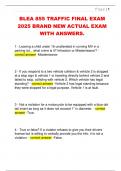 BLEA 855 TRAFFIC FINAL EXAM  2025 BRAND NEW ACTUAL EXAM  WITH ANSWERS&period;