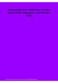  Hematology Iron Deficiency Anemia Study Guide Questions and Answers 2026&sol;2027 &vert; Hematology Exam Prep &vert; Iron Deficiency Anemia Review and Practice Questions