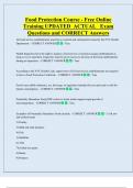 Food Protection Course - Free Online  Training UPDATED  ACTUAL   Exam  Questions and CORRECT Answers 
