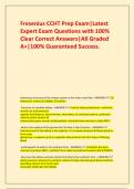 Fresenius CCHT Prep Exam&vert;Latest Expert Exam Questions with 100&percnt; Clear Correct Answers&vert;All Graded A&plus;&vert;100&percnt; Guaranteed Success&period;