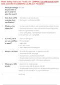Water Safety Instructor Final Exam COMPLETE EXAM QUESTIONS AND ACCURATE ANSWERS &vert;ALREADY PASSED&excl;&excl;