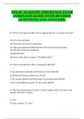 AFLAC ACADEMY INSURANCE EXAM  COMPLETE GUIDE WITH REVISED  QUESTIONS AND ANSWERS&period; 