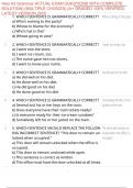 Hesi A2 Grammar ACTUAL EXAM QUESTIONS WITH COMPLETE SOLUTION&rpar; &lpar;MULTIPLE CHOICES&rpar; &lpar;A&plus; GRADED 100&percnt; VERIFIED&rpar; LATEST VERSION 2025