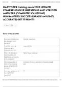 HAZWOPER training exam 2025 UPDATE&vert; COMPREHENSIVE QUESTIONS AND VERIFIED ANSWERS &lpar;COMPLETE SOLUTIONS&rpar; GUARANTEED SUCCESS &vert;GRADE A&plus;&excl;&excl; &lpar;100&percnt; ACCURATE&rpar; GET IT RIGHT&excl;&excl;