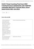 NASM Virtual Coaching FInal Exam 2025 COMPLETE EXAM QUESTIONS AND VERIFIED ANSWERS &vert;RECENTLY TESTING REAL EXAM QUESTIONS&vert; 100&percnt; SOLVED&excl;&excl;