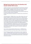 Biology Savvas Semester Exam Test Questions And  Answers Verified 100&percnt; Correct