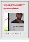 i-Human Case Week &num;2 &vert; 14-Year-Old Patient with Facial Bumps &vert; Complete Clinical Evaluation and Management Plan &comma;adolescent health &lbrack;soapnote &percnt;powerpoint&rsqb;