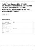 Florida Pump Operator 2025 UPDATE&vert; COMPREHENSIVE QUESTIONS AND VERIFIED ANSWERS &lpar;COMPLETE SOLUTIONS&rpar; GUARANTEED SUCCESS &vert;GRADE A&plus;&excl;&excl; &lpar;100&percnt; ACCURATE&rpar; GET IT RIGHT&excl;&excl;