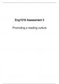  Eng1516 Assessment 3  Promoting a reading culture