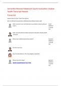 Samantha Monroe Adolescent Sports Evaluation shadow health Transcript Newest 