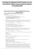 Test Bank for Perry's Maternal Child Nursing Care&comma; 3rd Canadian Edition by Keenan Lindsay&comma; 9780323759199&comma; All Chapters 1 - 55 LATEST
