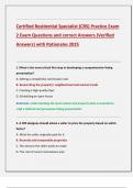 Certified Residential Specialist &lpar;CRS&rpar; Practice Exam 2 Exam Questions and correct Answers &lpar;Verified  Answers&rpar; with Rationales 2025