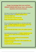 Oregon Cosmetology State Laws and Rules NEWEST VERSION 2025 Actual  Exam  with Verified   Questions and Correct Answers&period;