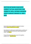 SPOTTER NETWORK EXAM WITH CORRECT ACTUAL QUESTIONS AND CORRECTLY WELL DEFINED ANSWERS LATEST ALREADY GRADED A&plus; 2025 &ndash; 2026