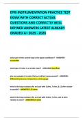 EPRI INSTRUMENTATION PRACTICE TEST EXAM WITH CORRECT ACTUAL QUESTIONS AND CORRECTLY WELL DEFINED ANSWERS LATEST ALREADY GRADED A&plus; 2025 - 2026