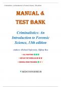 Test Bank & Solutions - Criminalistics&colon; An Introduction to Forensic Science&comma; 13th Edition Saferstein&comma; Chapters 1-20
