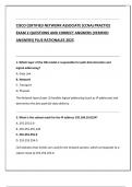 CISCO CERTIFIED NETWORK ASSOCIATE &lpar;CCNA&rpar; PRACTICE  EXAM 2 QUESTIONS AND CORRECT ANSWERS &lpar;VERIFIED  ANSWERS&rpar; PLUS RATIONALES 2025