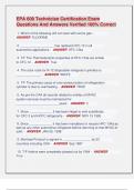 EPA 609 Technician Certification Exam  Questions And Answers Verified 100&percnt; Correct 