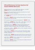 EPA Lead Risk Assessor Cert Exam Questions And  Answers VERIFIED 100&percnt; Correct 