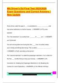 MA Driver's Ed Final Test 2025&sol;2026  Exam Questions and Correct Answers &vert;  New Update