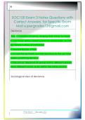 SOC100 Exam 3 Notes Questions with   Correct Answers  for Specific Exam  Mail supergrades12&commat;gmail&period;com