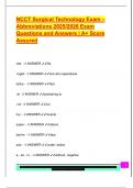 NCCT Surgical Technology Exam &ndash;  Abbreviations 2025&sol;2026 Exam  Questions and Answers &vert; A&plus; Score  Assured