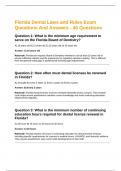 Florida Dental Laws and Rules Examination Questions and Answers 2025 Update
