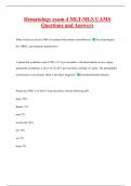 Hematology exam 4 MLT-MLS UAMS Questions and Answers