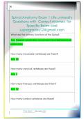 Spinal Anatomy Exam 1 Life university  Questions with  Correct Answers  for  Specific Exam Mail  supergrades12&commat;gmail&period;com 