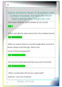 Spinal Anatomy Exam 3 Questions with   Correct Answers  for Specific Exam  Mail supergrades12&commat;gmail&period;com