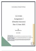 CLY1501 Assignment 2 &lpar;Detailed Answers&rpar; Due 15 June 2025