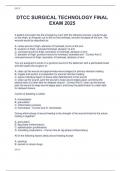 DTCC SURGICAL TECHNOLOGY FINAL  EXAM 2025