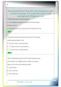 Tennessee Permit Practice Test Questions with   Correct Answers  for a Specific Exam Mail  supergrades12&commat;gmail&period;com 