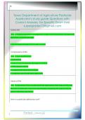 Texas Department of Agriculture Pesticide  Applicator's study guide Questions with   Correct Answers  for Specific Exam Mail  supergrades12&commat;gmail&period;com