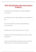 HVAC EPA Questions with Correct Answers  Graded A&plus;
